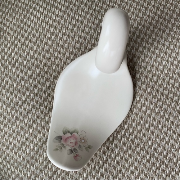 VINTAGE Pfaltzgraff for Alquetta USA swan hand towel holder tea rose pattern - Picture 6 of 7